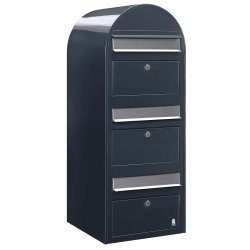 BOBI TRIO - Grt Postkasseanlg med Indkast i Rustfrit stl - 3 enheder