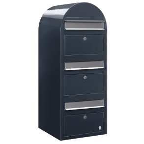 BOBI TRIO - Grt Postkasseanlg med Indkast i Rustfrit stl - 3 enheder