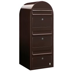 BOBI TRIO - Brunt Postkasseanlg - 3 enheder