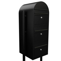 BOBI TRIO - Sort Postkasseanlg med Rr Stander - 3 enheder