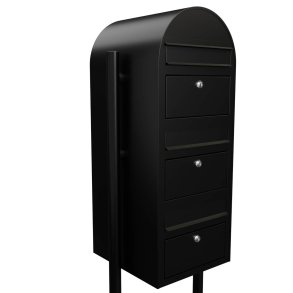 BOBI TRIO - Sort Postkasseanlg med Rr Stander - 3 enheder