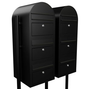 BOBI TRIO - Sort Postkasseanlg med Rr Stander - 6 enheder