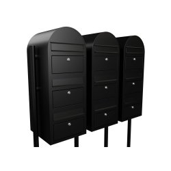 BOBI TRIO - Sort Postkasseanlg med Rr Stander - 9 enheder