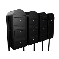 BOBI TRIO - Sort Postkasseanlg med Rr Stander - 12 enheder