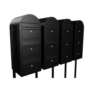 BOBI TRIO - Sort Postkasseanlg med Rr Stander - 12 enheder